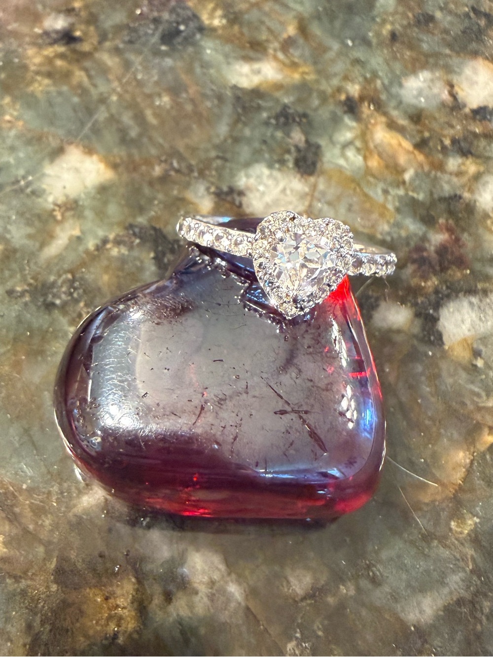 Zales NEW Sterling Silver White Sapphire Heart Halo Ring Size 7